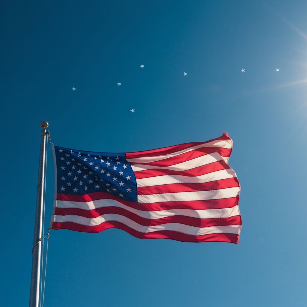 American flag waving